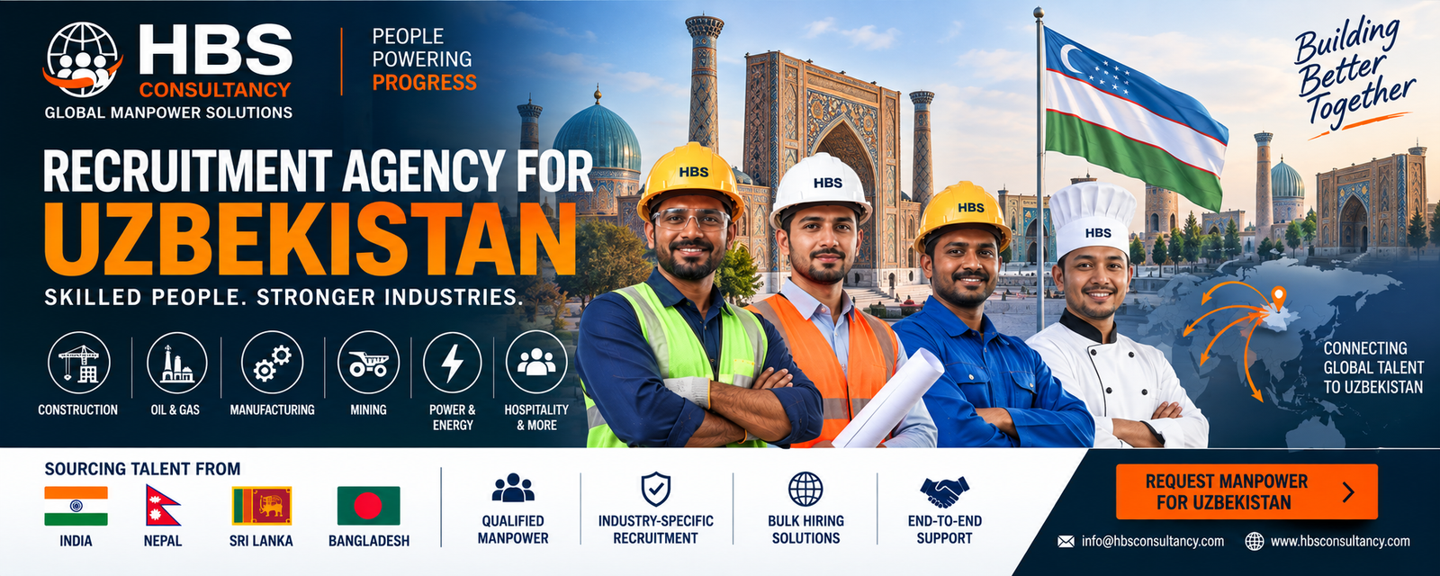 Recruitment Agency for Uzbekistan providing skilled international manpower for employers